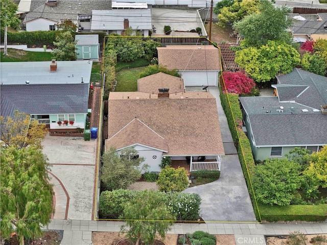 21820 Dumetz Rd, Woodland Hills, CA 91364 - aerial perspective of suburban area featuring property boundaries highlighted