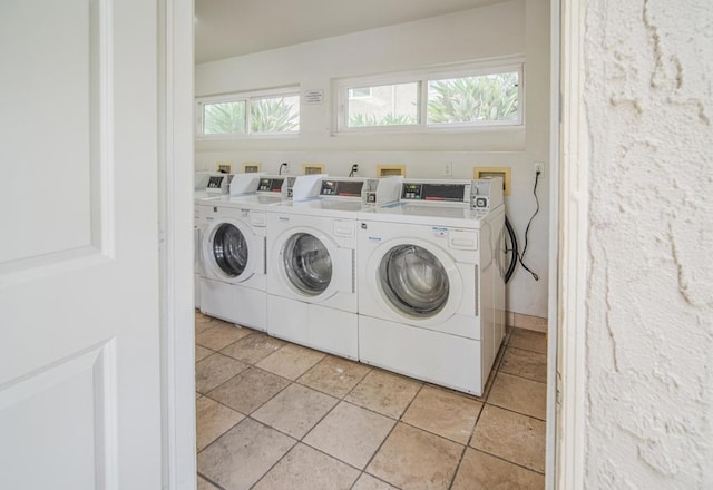 9860 Dale Ave Unit D10, Spring Valley, CA 91977 - communal laundry room featuring washing machine and dryer and light tile patterned floors