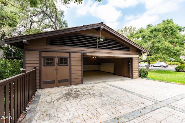 view of garage