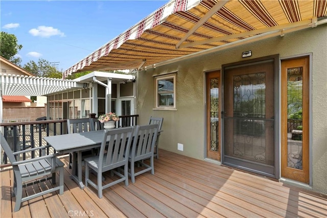 3348 Burritt Way, La Crescenta, CA 91214 - wooden terrace featuring outdoor dining space