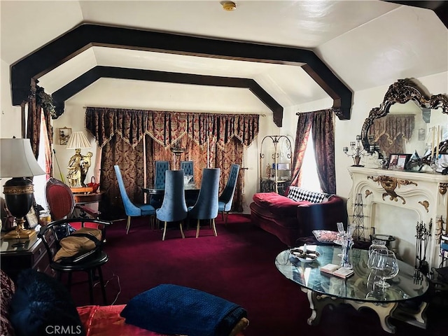 606 W 57th St, Los Angeles, CA 90037 - dining room with vaulted ceiling and carpet