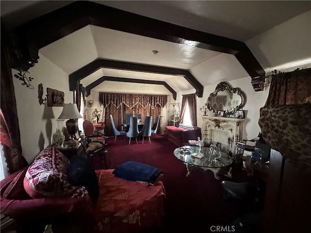 606 W 57th St, Los Angeles, CA 90037 - misc room with vaulted ceiling and carpet floors