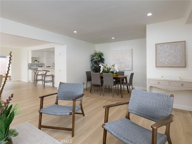 5244 W 137th Pl, Hawthorne, CA 90250 - living area featuring recessed lighting, baseboards, and light wood-style floors