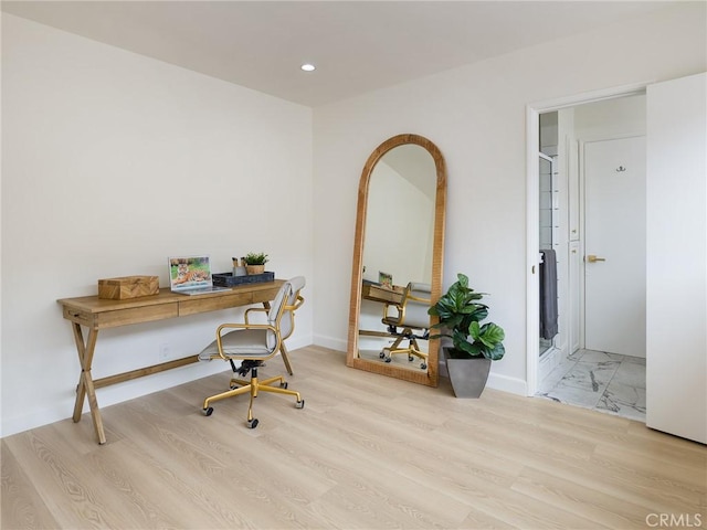 5244 W 137th Pl, Hawthorne, CA 90250 - office with wood finished floors, baseboards, and recessed lighting
