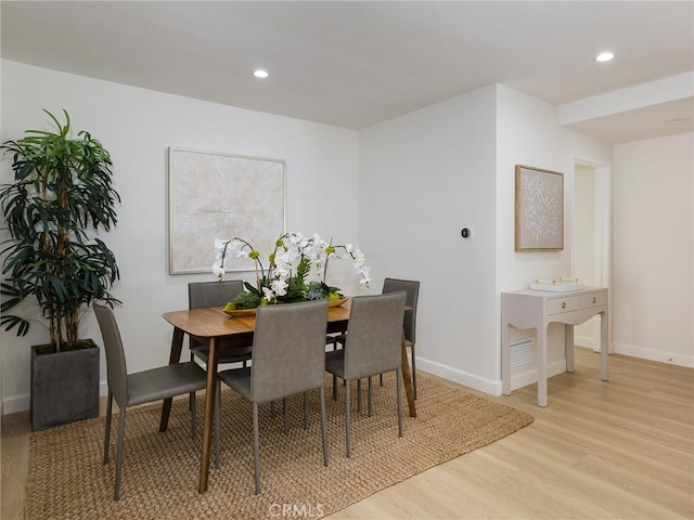 5244 W 137th Pl, Hawthorne, CA 90250 - dining area featuring light wood finished floors, baseboards, and recessed lighting