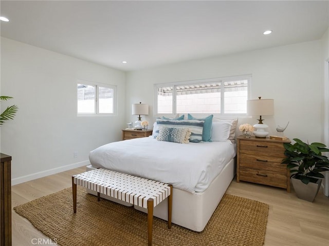 5244 W 137th Pl, Hawthorne, CA 90250 - bedroom with light wood-type flooring, baseboards, and recessed lighting