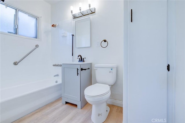 3731 Glendon Ave, Los Angeles, CA 90034 - full bath featuring toilet, vanity, shower / tub combination, and wood finished floors