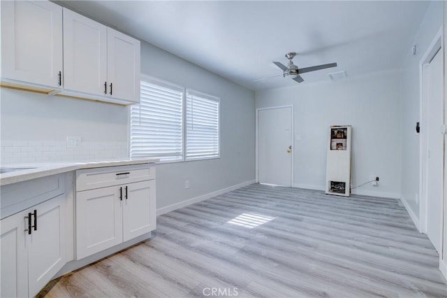 3731 Glendon Ave, Los Angeles, CA 90034 - interior space with light wood finished floors, baseboards, and a ceiling fan