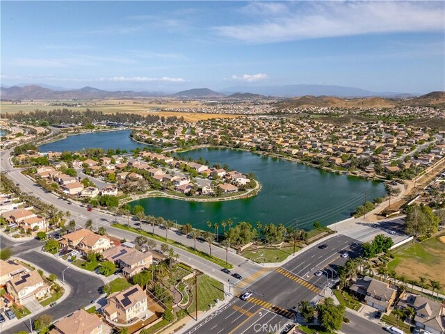 30151 Via Amante, Menifee, CA 92584 - aerial overview of property's location featuring a water and mountain view and nearby suburban area