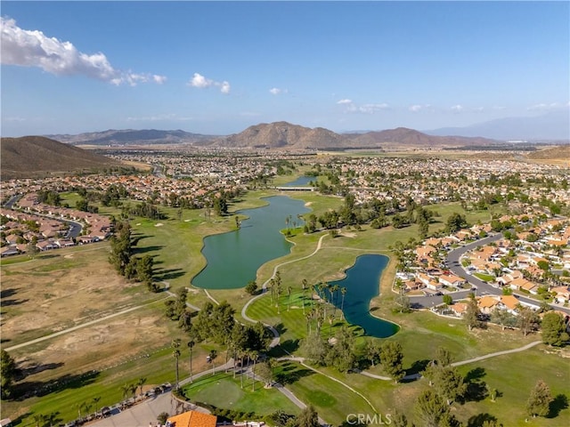 30151 Via Amante, Menifee, CA 92584 - aerial view of property's location with nearby suburban area, a water and mountain view, and a golf club