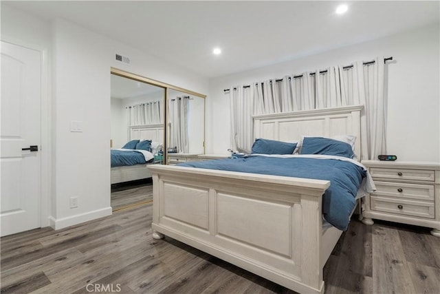 17730 Regency Cir, Bellflower, CA 90706 - bedroom with visible vents, wood finished floors, baseboards, and recessed lighting