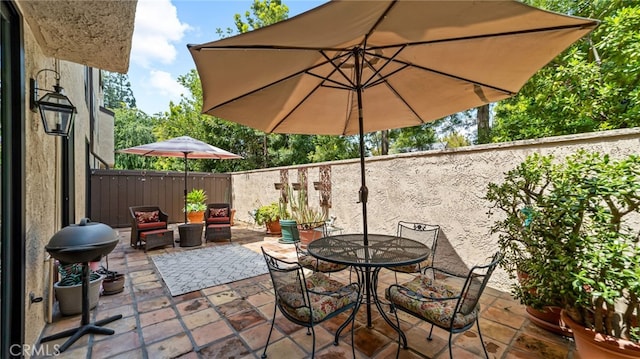 view of patio / terrace featuring outdoor dining space