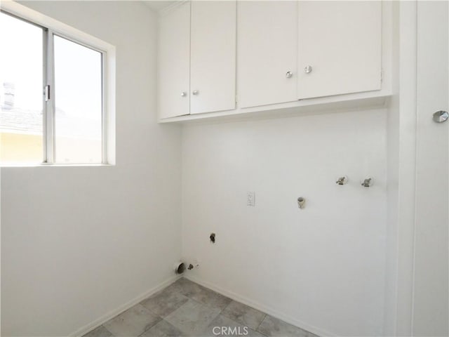 2302 S Gaffey St Unit 1, San Pedro, CA 90731 - laundry room featuring cabinet space, baseboards, hookup for a washing machine, electric dryer hookup, and gas dryer hookup