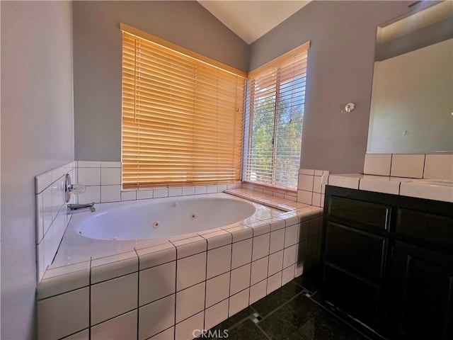 18725 Dallas Ave, Riverside, CA 92508 - bathroom with vaulted ceiling and a tub with jets
