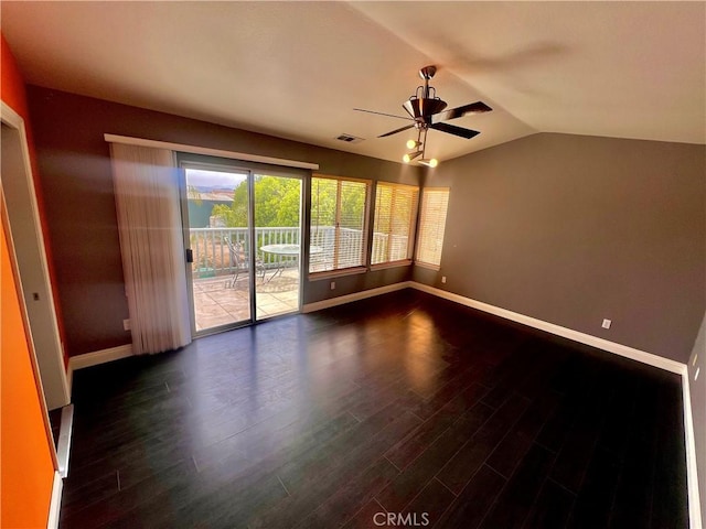18725 Dallas Ave, Riverside, CA 92508 - empty room with baseboards, ceiling fan, and dark wood-type flooring