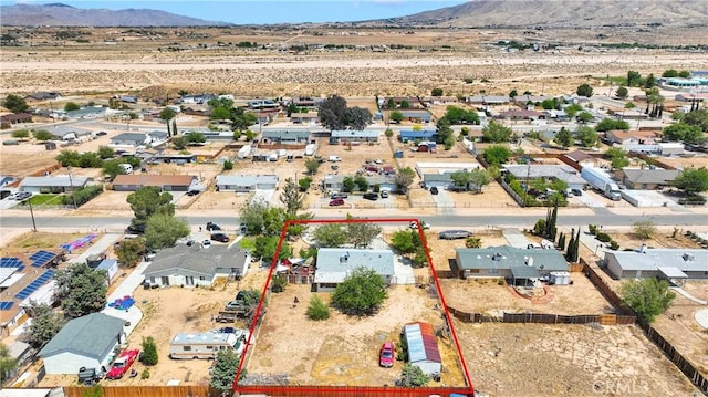 9546 Verdugo Ave, Hesperia, CA 92345 - drone / aerial view featuring a mountain view and a desert view