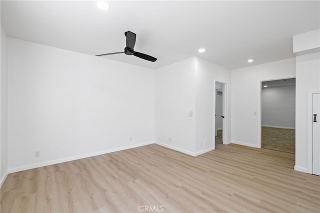 3516 Illinois Trl, Frazier Park, CA 93225 - spare room with a ceiling fan, baseboards, light wood-style flooring, and recessed lighting