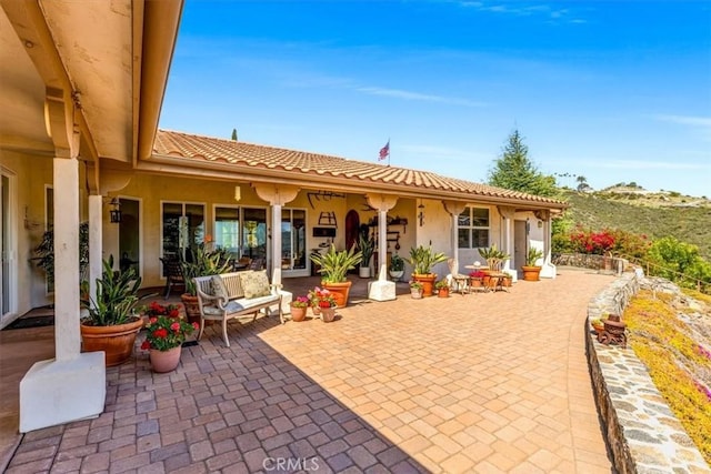 view of patio with an outdoor living space