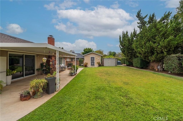 637 Anson St, Simi Valley, CA 93065 - view of green lawn with a patio area and an outbuilding