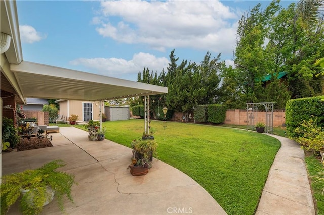 637 Anson St, Simi Valley, CA 93065 - view of yard with a patio, an outdoor structure, and a shed