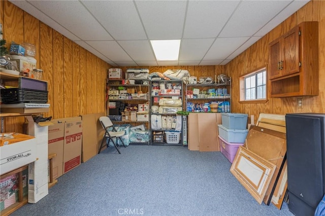637 Anson St, Simi Valley, CA 93065 - carpeted office space featuring wooden walls and a paneled ceiling