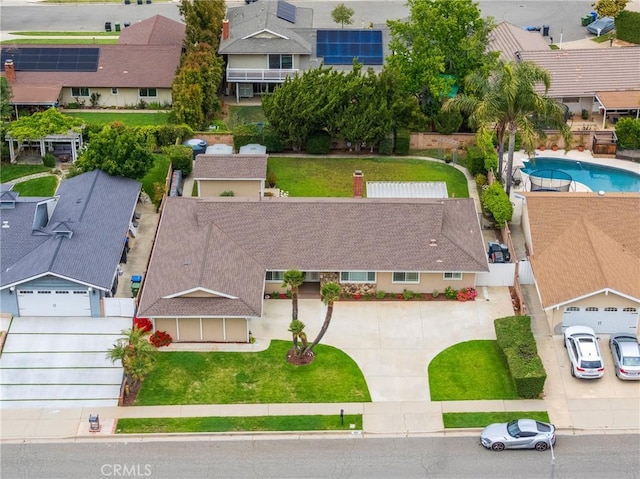 637 Anson St, Simi Valley, CA 93065 - aerial perspective of suburban area with a pool