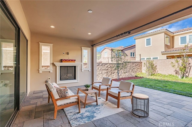 12060 N Azurita Ct, Porter Ranch, CA 91326 - view of patio / terrace with an outdoor living space