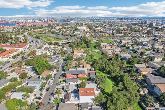 drone / aerial view with a view of city