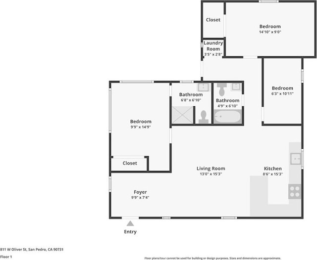 811 W Oliver St, San Pedro, CA 90731 - property floor plan