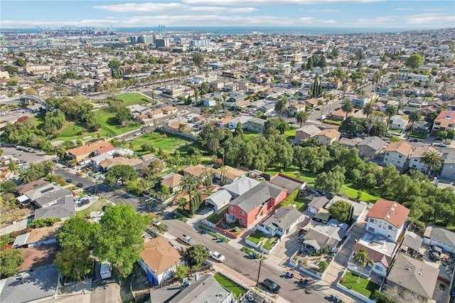 drone / aerial view with a residential view