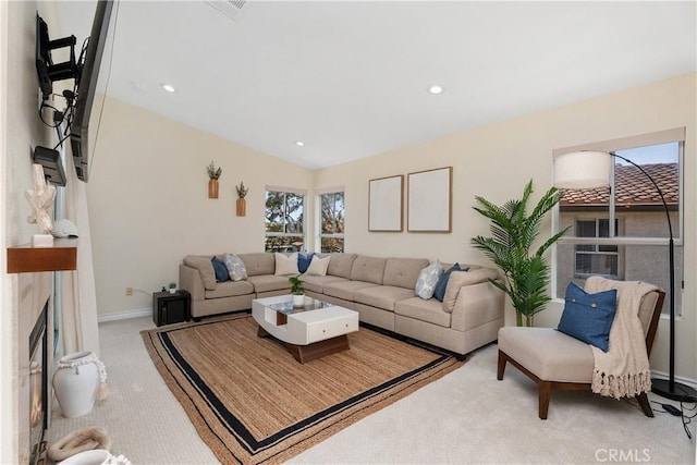 44 Corniche Dr Unit G, Dana Point, CA 92629 - living room with light colored carpet, recessed lighting, and baseboards