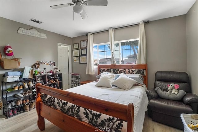 2111 Sanford St, Oxnard, CA 93033 - bedroom with a ceiling fan, visible vents, and wood finished floors