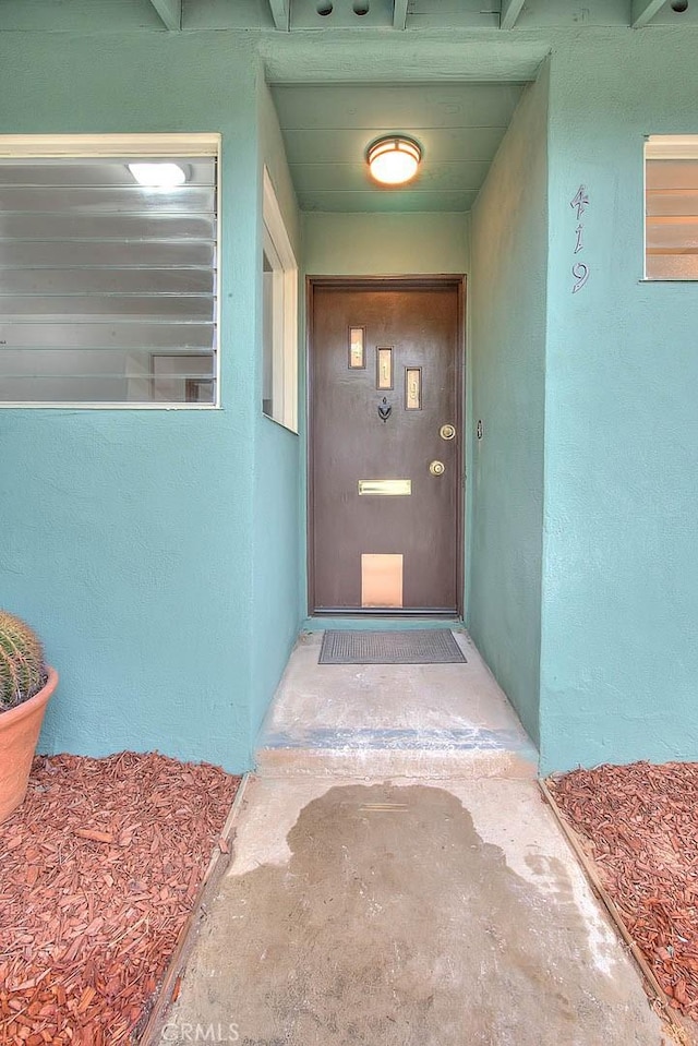 419 San Jacinto St, Redlands, CA 92373 - property entrance featuring stucco siding