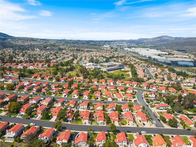9387 Hot Springs Rd, Corona, CA 92883 - drone / aerial view with a mountain view and a residential view