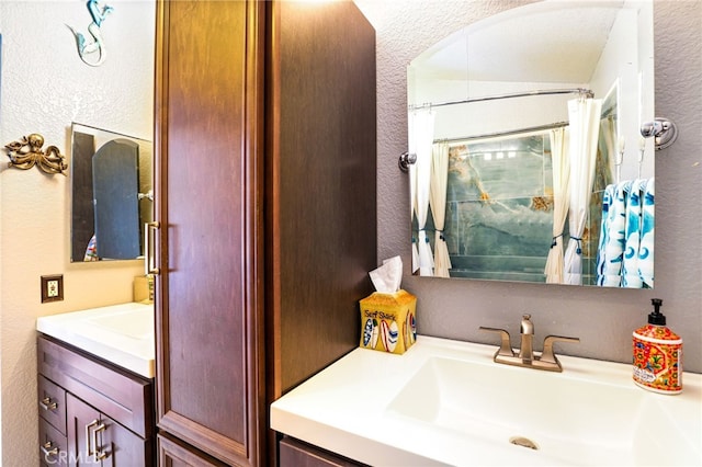 9387 Hot Springs Rd, Corona, CA 92883 - bathroom featuring vanity and a textured wall