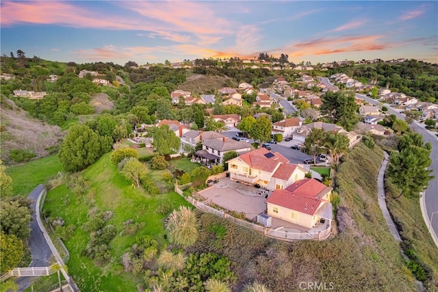 aerial view with a residential view