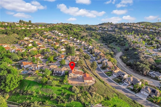 aerial view with a residential view