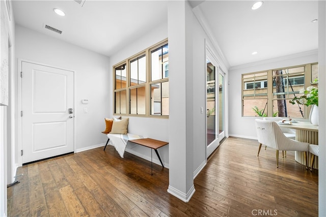 33 Jonquil, Irvine, CA 92618 - entrance foyer with baseboards, visible vents, and hardwood / wood-style flooring