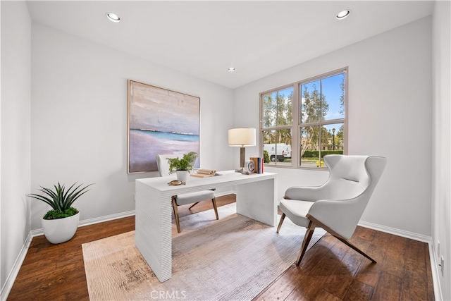 33 Jonquil, Irvine, CA 92618 - office featuring hardwood / wood-style flooring, baseboards, and recessed lighting