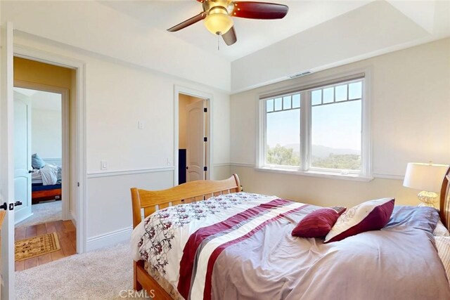 2483 Manhattan Bar Rd, Auburn, CA 95603 - carpeted bedroom with a ceiling fan and baseboards
