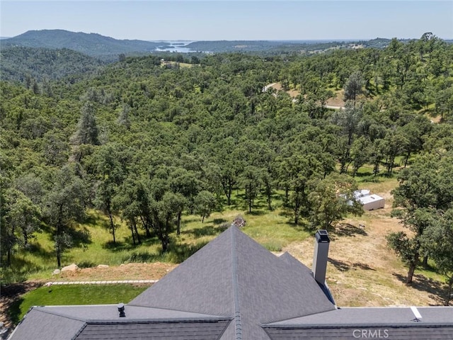2483 Manhattan Bar Rd, Auburn, CA 95603 - aerial view of property and surrounding area featuring a heavily wooded area and mountains