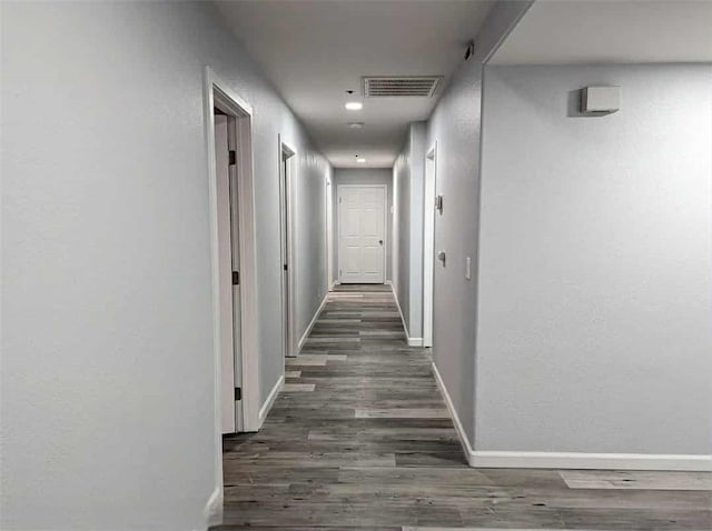 68430 Concepcion Rd, Cathedral City, CA 92234 - hallway with recessed lighting, baseboards, visible vents, and wood finished floors
