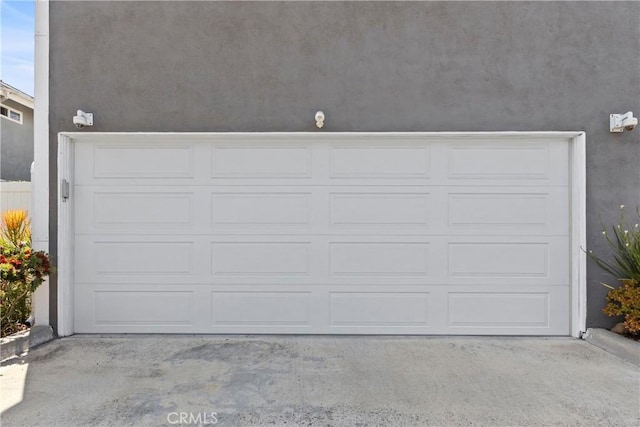 garage with driveway