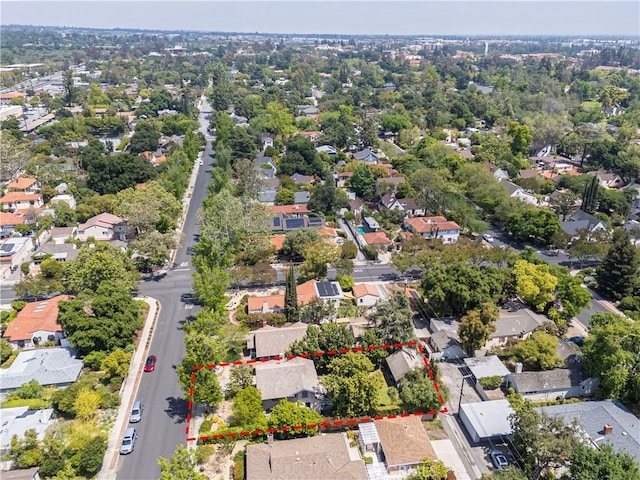 aerial view featuring a residential view