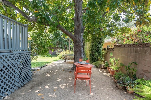 view of patio / terrace with fence