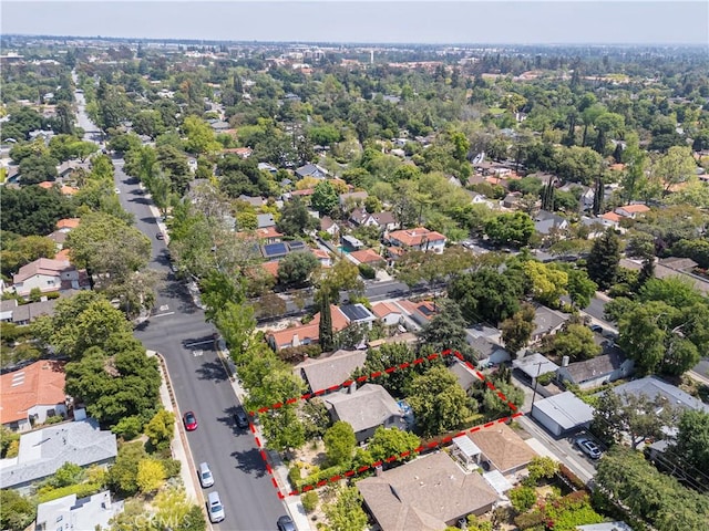 bird's eye view with a residential view