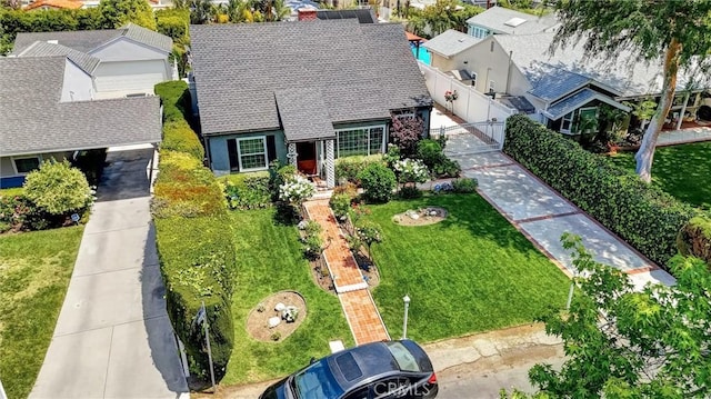 bird's eye view with a residential view