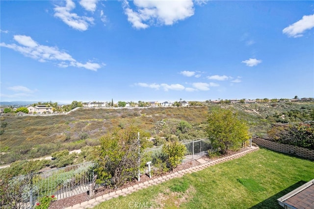 view of yard featuring fence