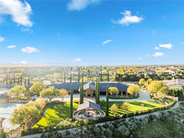 aerial view with a residential view