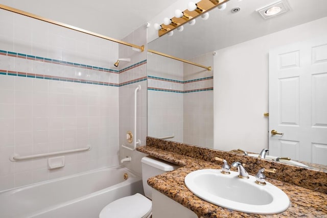 3890 Nobel Dr Unit 1706, San Diego, CA 92122 - bathroom with vanity, washtub / shower combination, and toilet